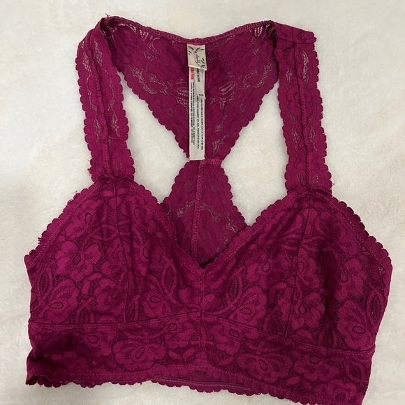 Free People Bralette Magenta back race Color Size XS - Picture 1 of 8